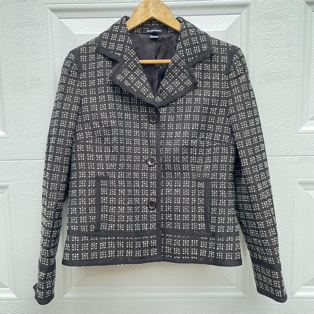 NWT VINTAGE Ellen Tracy blazer Mahogany size 8 style: TEMU7059  18% alpaca